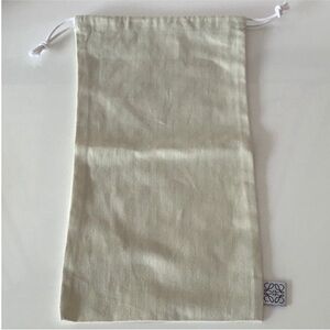 Loewe Beige Chevron Pattern Cotton Shoe Purse Dust Bag Storage Travel Bag